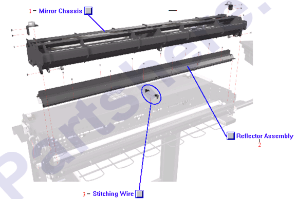 HP parts picture diagram for Q1261-60023, Q1261-60031